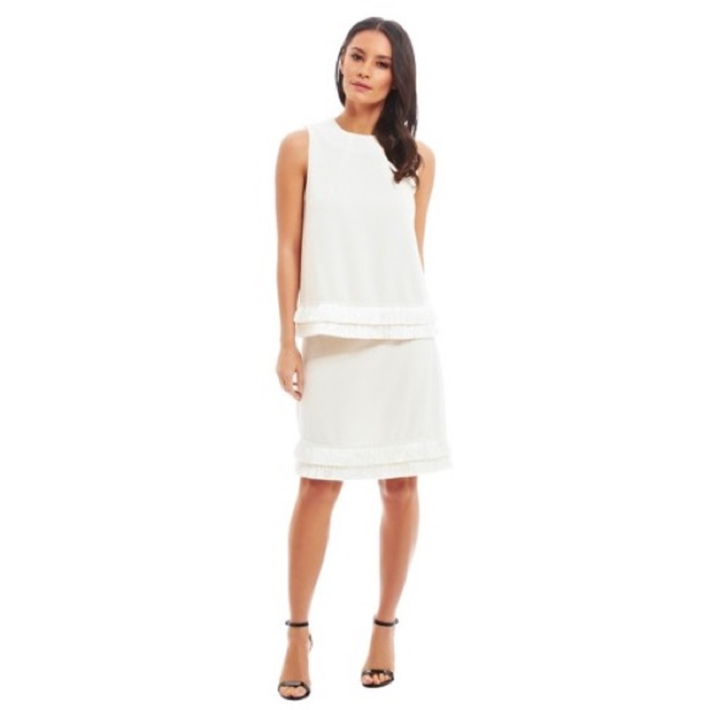 Fashion Union White Textured Fringe Mini Skirt